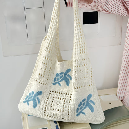 🐢 Tote-ally Beach Ready – Crochet Sea Turtle Summer Bag