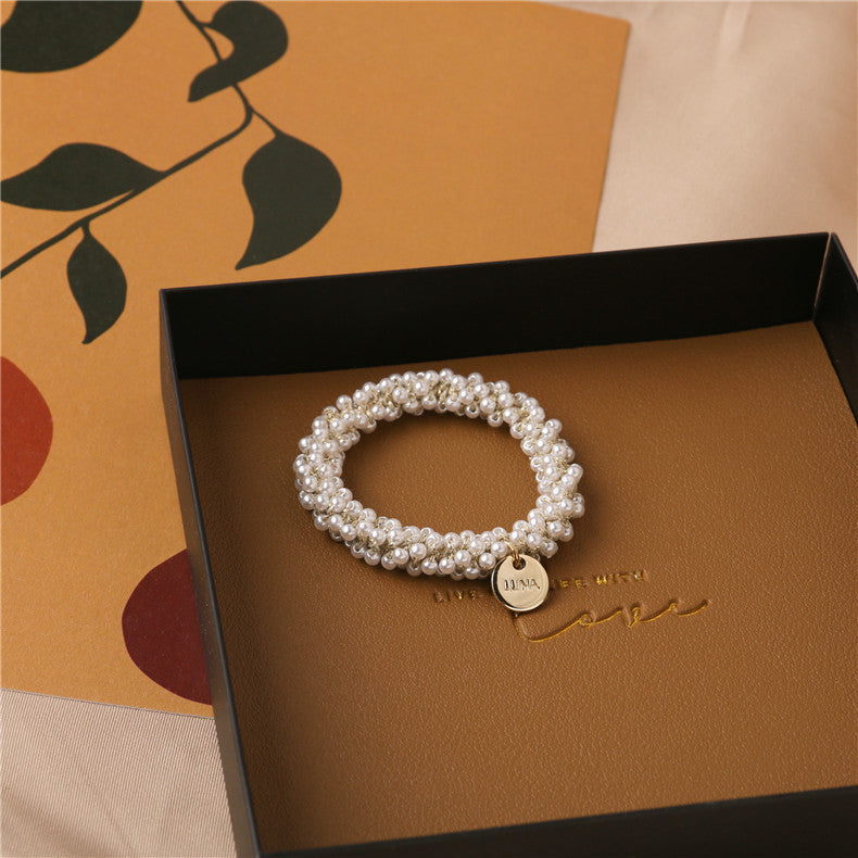 Elegant Headband Pearl Crystal Hair Tie Women