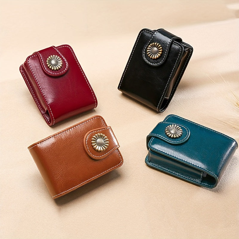 Elegant Mini Makeup Bag with Mirror – Burgundy Red | Golden-Tone Zipper & Hardware | Compact Travel Case for Lipstick, Cash & Cards