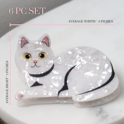 🐾 Purr-fectly Cute Cat Claw Clips – 6PC Set