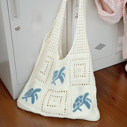 🐢 Tote-ally Beach Ready – Crochet Sea Turtle Summer Bag